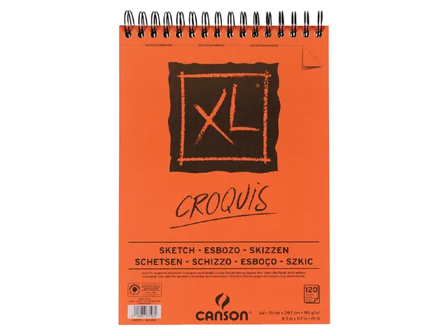 Schetspapier Canson XL Sketch 120vel 90gr A4 ivoorwit