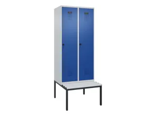locker met bank,HxBxD 2120x800x815mm,2vak,vak B 400mm,draaigrendel - 2