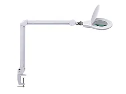 Loeplamp LED MAULsource Dimbaar met tafelklem Wit
