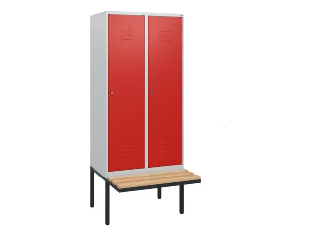 locker met bank,HxBxD 1950x800x815mm,2vak,vak B 400mm,cil.-slot