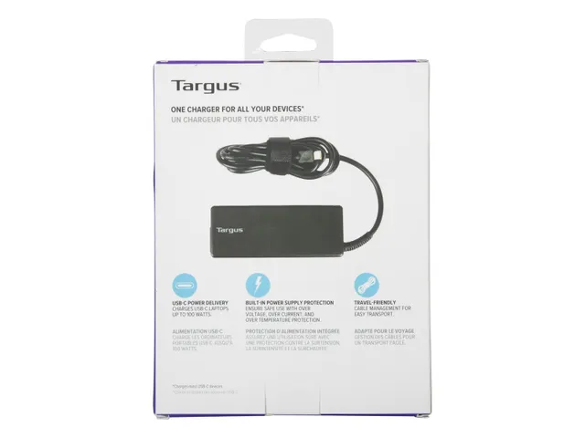Targus APA108EU, Ordinateur portable, Intérieure, 100 W, CA vers CC,