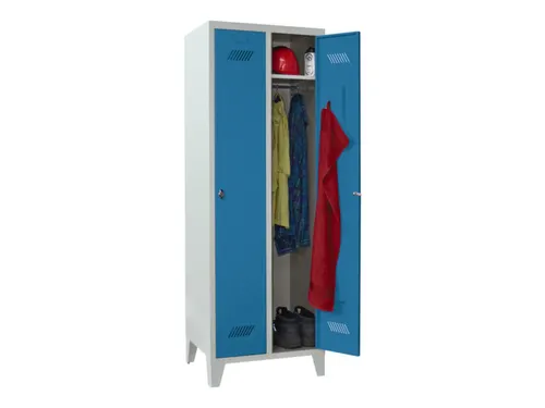 Garderobekast 1850x630x500mm 2 Vakken Klink Ral7035 Front Ral5012