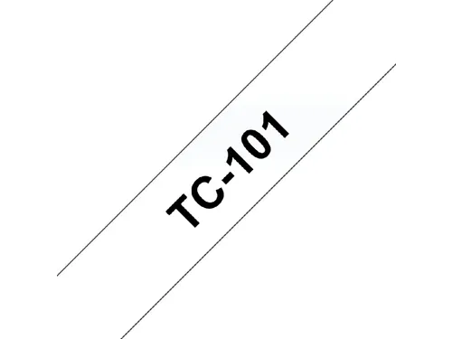 Labeltape Brother P-touch TC-101 standaard 12mm zwart op transparant