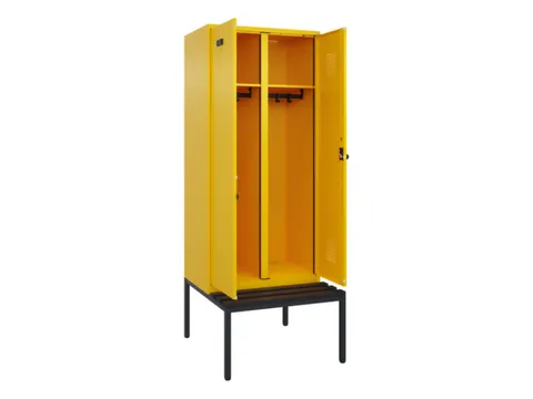 locker met bank,voor scheiding van kleding,HxBxD 2120x800x815mm,2vak