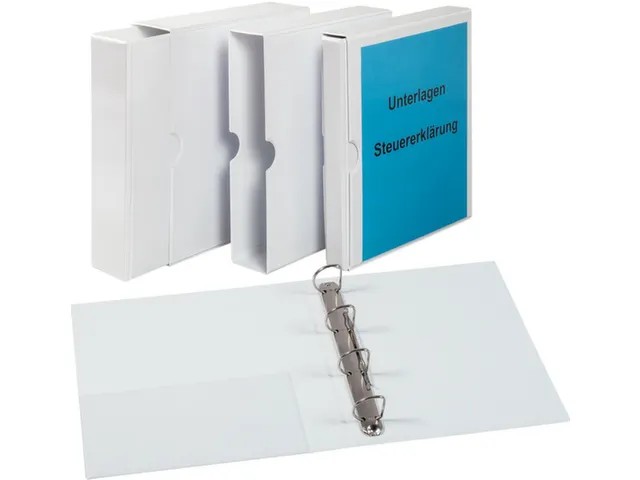 ringmap-set,1ringmap en 1verpakkingskarton,DIN A4,rug B 72mm,PVC,wit