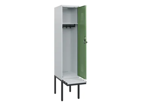 locker met bank,HxBxD 1950x400x815mm,1vak,vak B 400mm,draaigrendel