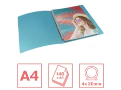 Colour'Breeze ringmap, 4 ringen, PP, ft A4, met soepele kaft blauw