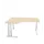 bureau in vrije vorm,HxBxD 740x1600x1200mm,vrije vorm,NE-esdoorn