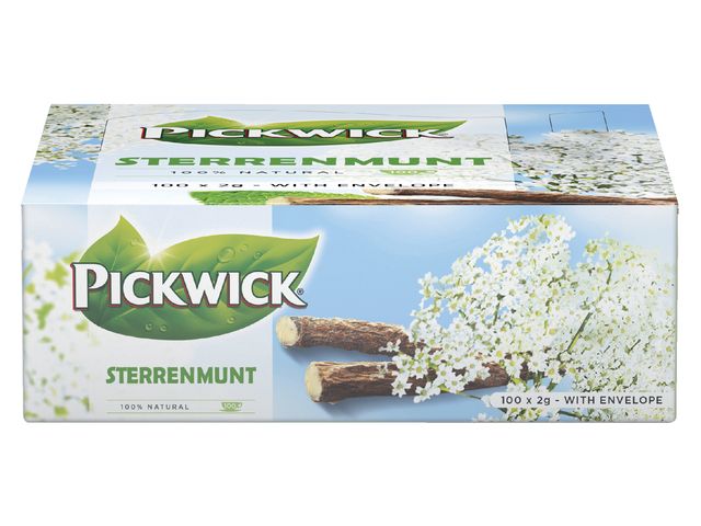 Thee Pickwick sterrenmunt 100x2gr met envelop | KantineSupplies.nl
