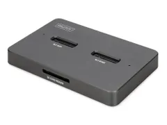 DIGITUS M.2 NVMe + M.2 SATA SSD docking station met SD Express kaartle