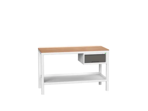 werkbank,HxBxD 930x1500x600mm,multiplexblad,4voeten,uitrusting: lade