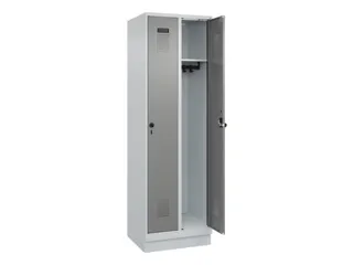 locker,HxBxD 1950x600x500mm,2vak,vak B 300mm,draaigrendel,sokkel - 2