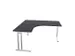 bureau in vrije vorm,HxBxD 740x1600x1600mm,vrije vorm,CC-zwart