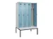 locker met bank,voor scheiding van kleding,HxBxD 2120x1200x815mm,4vak