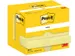 Post-It Notes, 100 feuilles, ft 38 x 51 mm, jaune, paquet de 12 blocs