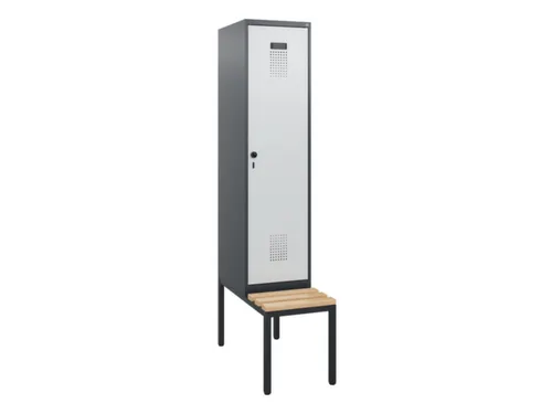 locker met bank,HxBxD 1950x400x815mm,1vak,vak B 400mm,draaigrendel