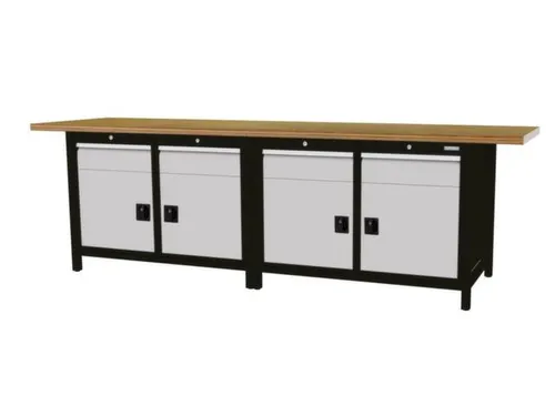 werkbank,HxBxD 860x2800x750mm,onderstel RAL9005,fronten RAL7035