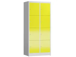 Lockerkast 1800x800x500mm 2x4 vakken cilinderslot, sokkel, RAL1018