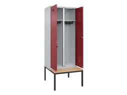 locker met bank,voor scheiding van kleding,HxBxD 2120x800x815mm,2vak
