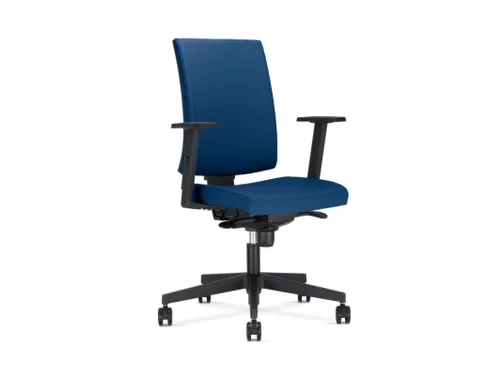 Bureaustoel Zwart Bekleding Blauw Zitting 410-540x460x450mm