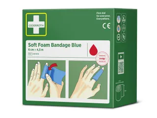 Bandage Cederroth Soft Foam blauw 6cmx4.5m - 7