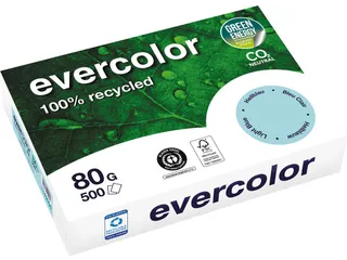 Gerecycleerd Kopierpapier Evercolor 80 Gram A4 Helblauw - 1