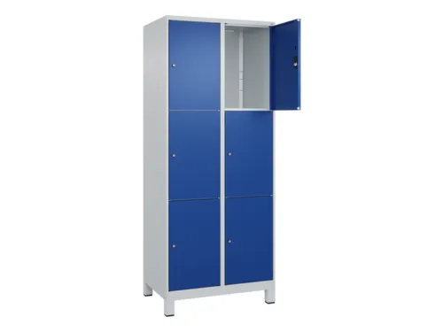 lockerkast,HxBxD 1950x800x500mm,2x3vakken,vak B 400mm,cil.-slot,voeten