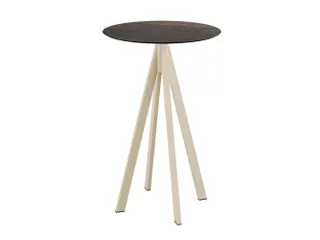 statafel,HxØ 1090x700mm,rond,4voeten zandkleuren - 1