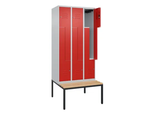 Z-garderobekast,HxBxD 2120x900x815mm,6vak,vak B 300mm,cil.-slot