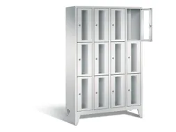 lockerkast 1850x1190x500mm 4x3 vakken Cilinderslot Poten, RAL7035