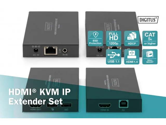 HDMI KVM Extender Set over IP 150m Full HD 1080p