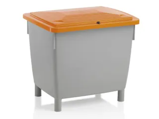 Zoutbak 400L H X L X B 775X 790X 605Mm Hdpe Grijs Deksel Oranje - 1