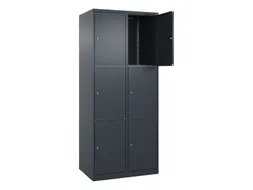 lockerkast,HxBxD 1850x800x500mm,2x3vakken,vak B 400mm,cil.-slot