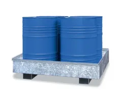 Opvangbak Staal Bxdxh 1325X1320X250Mm Voor 4X200L Vaten Verzinkt