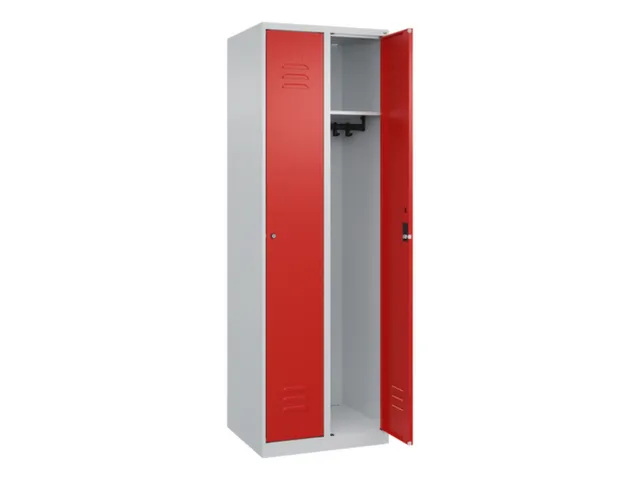 locker,HxBxD 1850x600x500mm,2vak,vak B 300mm,cil.-slot,staand op vloer