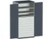 armoire modulaire,HxlxP 2000x1050x650mm,3xtablette en acier,9tiroir(s)