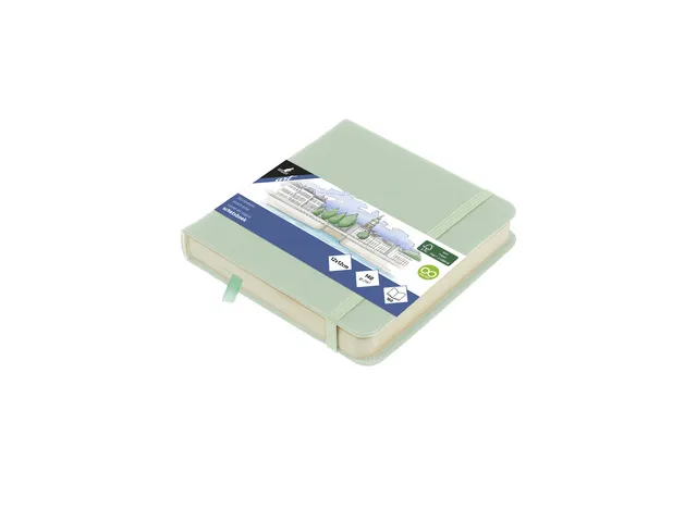 Schetsboek Kangaro 12x12cm mint PU hardcover 80 blad 140 grams roomwit