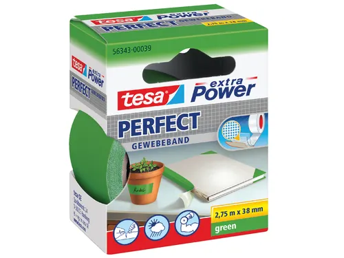 Plakband Tesa textiel 38mmx2.75m groen