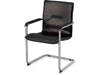 Beklede Stoel Swingframe Verchroomd Zwart Kunstleer Armleuningen - 2