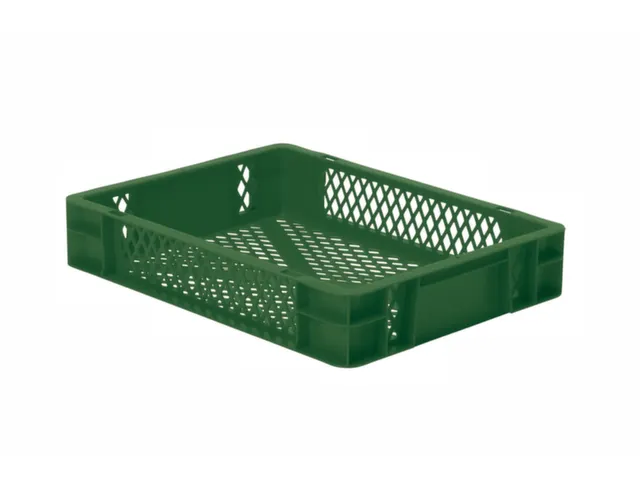 Euronorm-stapelbak 7l 75x400x300mm Wanden/bodem Opengewerkt Groen