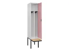 locker met bank,voor scheiding van kleding,HxBxD 2120x400x815mm,1vak
