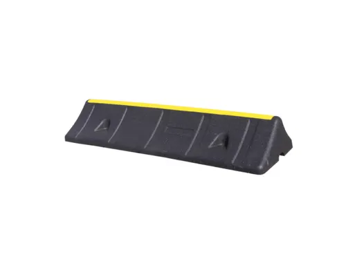 parkeerstop,B 1000mm,recyclebaar rubber,zwart/geel,1kabelkanaal