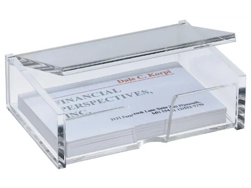 Visitekaartbox Sigel VA112 voor 80 kaarten 90x58mm acryl glashelder