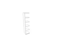 scheidingswand aanbouwveld HxBxD 2150x470x430mm 5ordnerhoogtes noten