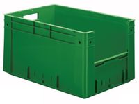 Euronorm Stapelkrat Groen 320x600x400mm 60l Gesloten Grijpopening