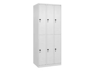 dubbeldekse locker,HxBxD 1850x750x500mm,3x2vak.,vak B 250mm - 1