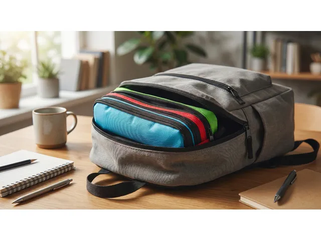 Trousse Kangaro 3 compartiment bleu/rouge/vert