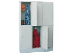 lockerkast,HxBxD 1850x1200x500mm,3x2vakken,RAL7035,front RAL7035