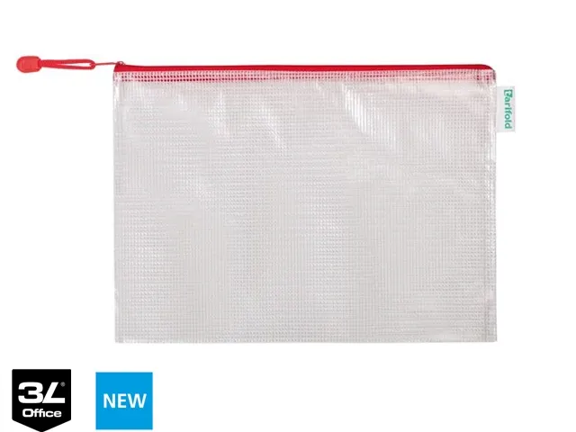 Opbergtas Tarifold met rits 330x240mm PVC rood