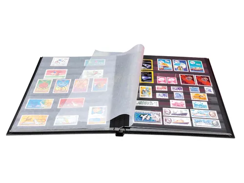 Postzegelalbum Exacompta 22.5x30.5cm 16 zwarte pagina's zwart